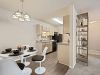 Modernized apartment unit dining area and kitchen interior